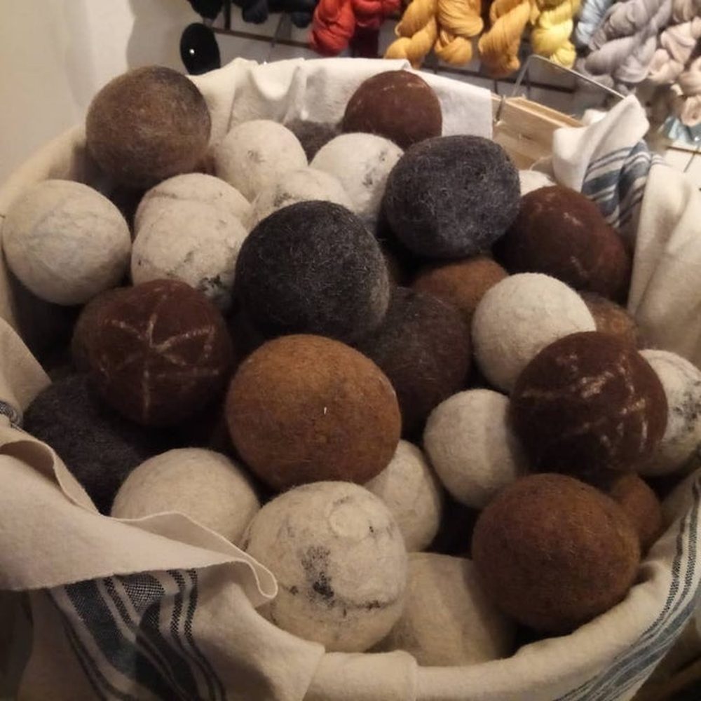 Felted alpaca wool dryer balls